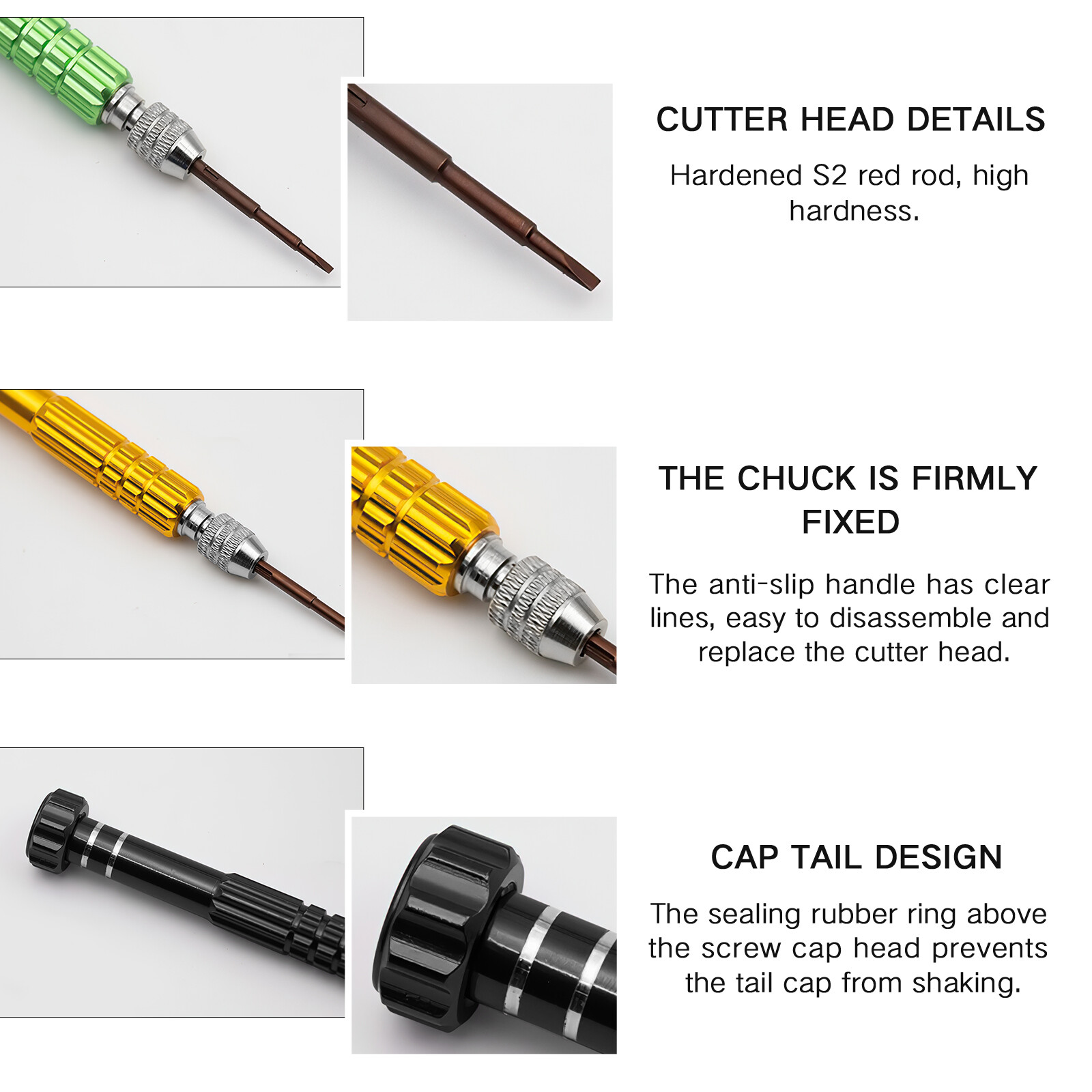 Small Screwdriver Watch Glasses Mini Precision Tiny Set Repair Kit Tool Black