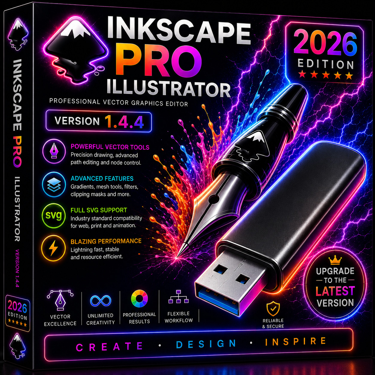 Inkscape Pro Illustrator 2026 v1.4.4 Vector Graphic Design Software Windows