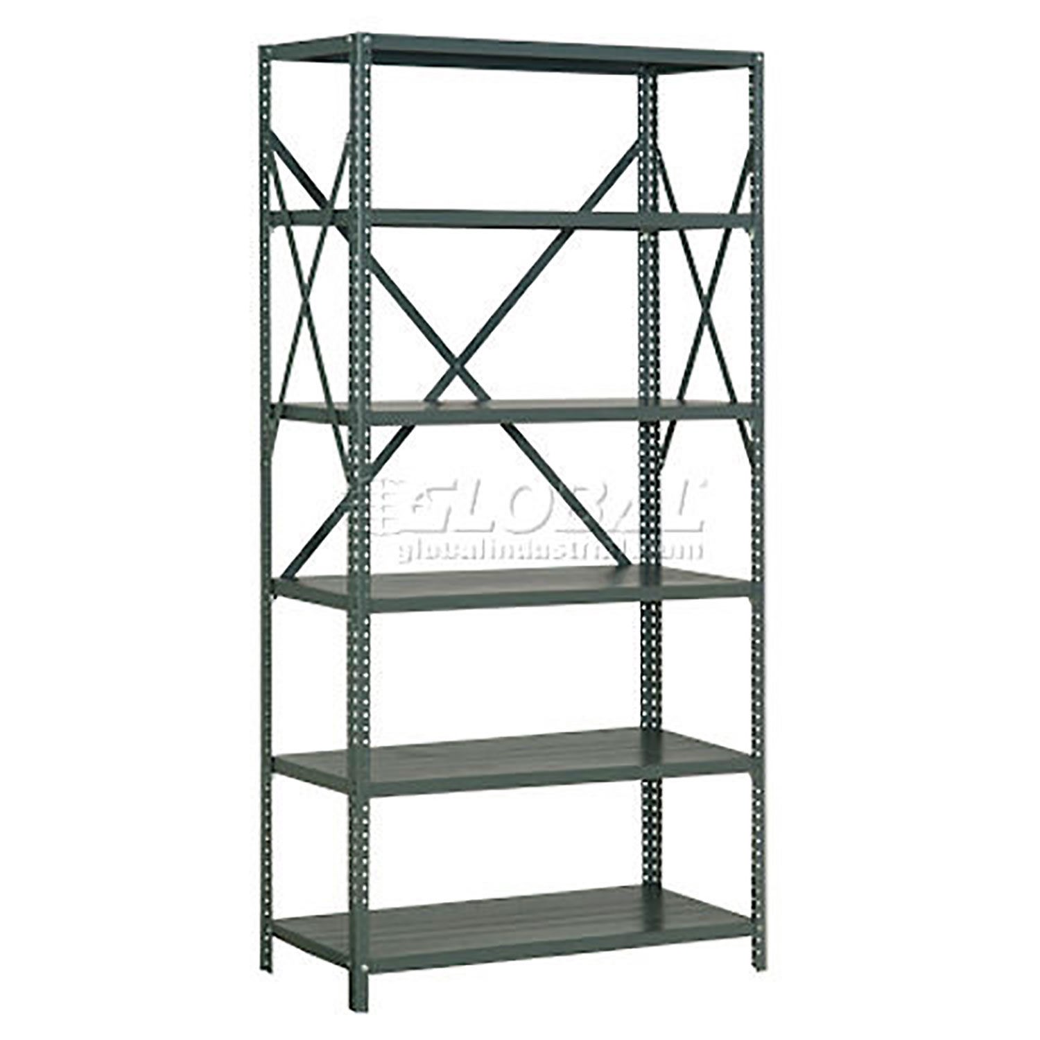 Global Industrial 6 Shelf 18 Ga Open Steel Shelving Unit 48"W x 24"D x 73"H Gray