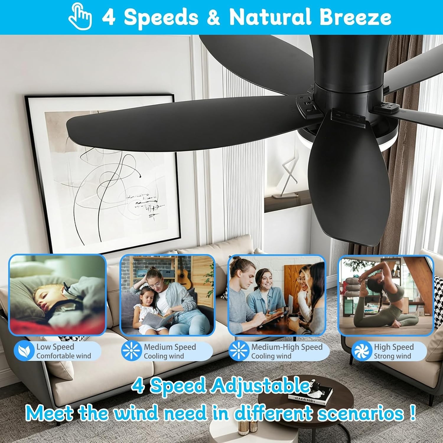 Universal Ceiling Fan Remote Kit 4 Speed Dimmer Timer Wall Mount Light Delay