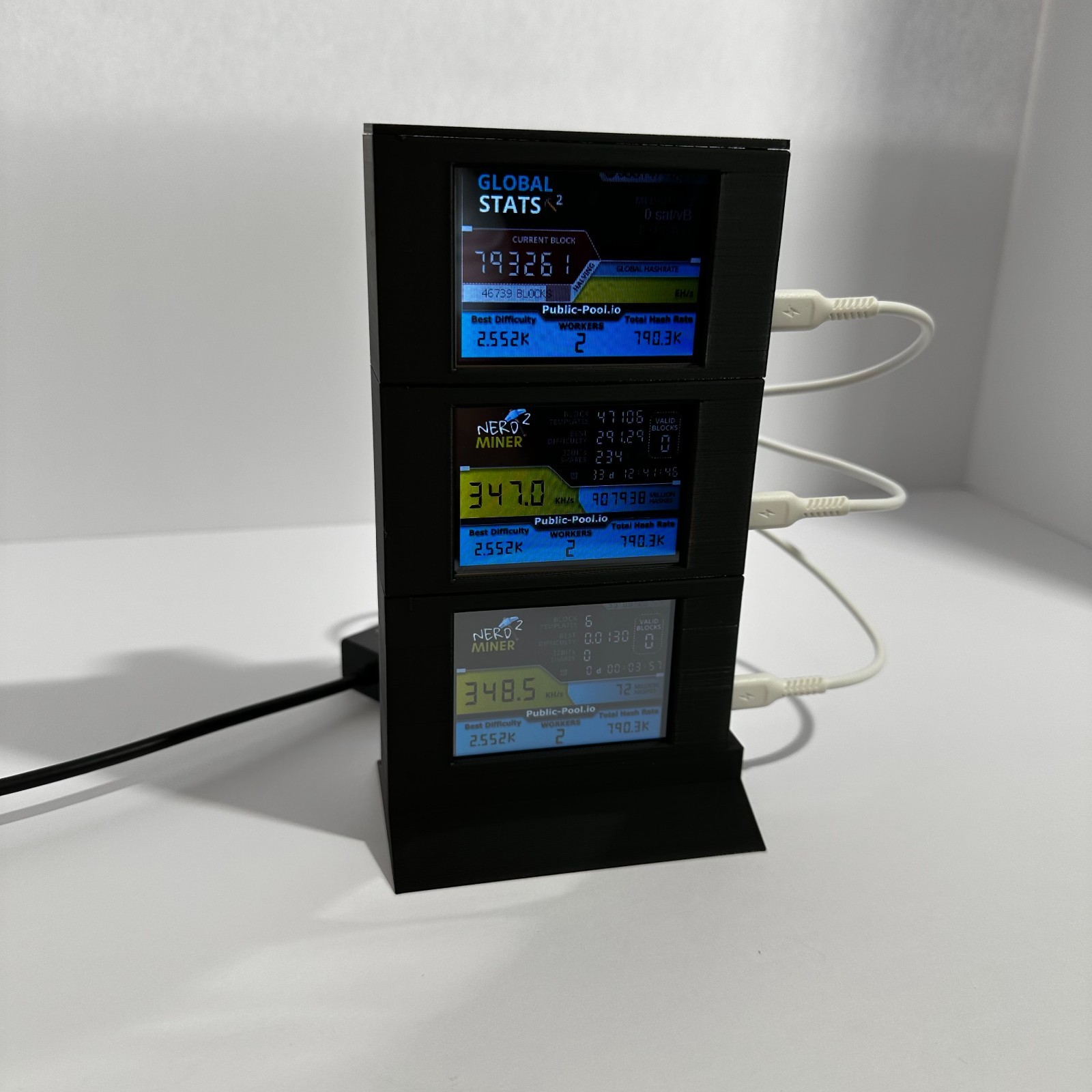 NerdMinerV2 Case A.S.T.R.A. Cooling Tower (3 Stack Tower)