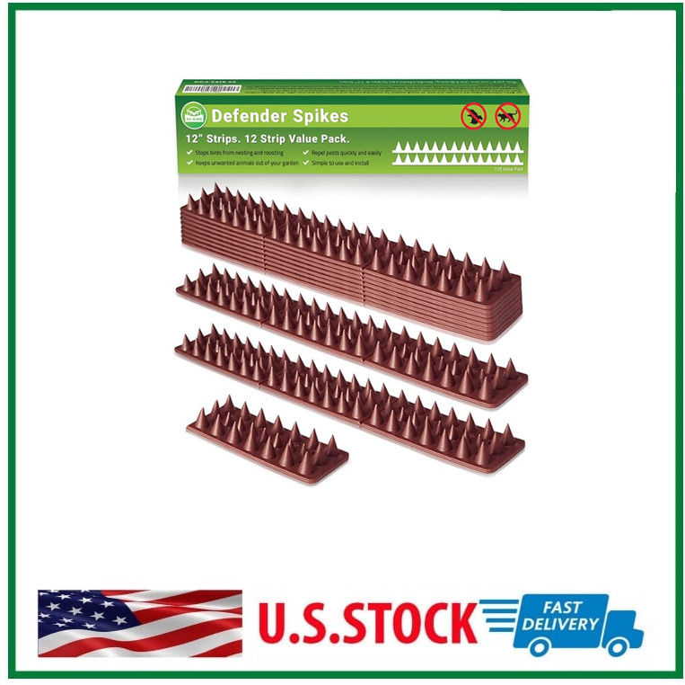 Defender Spikes 12 Pack  12 Foot Cat Repellent Protect Your Property Outdoor New