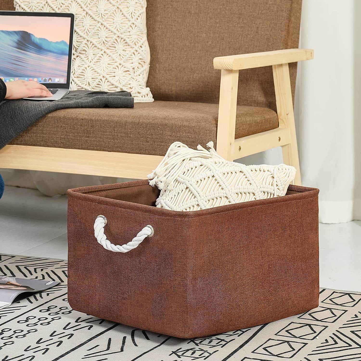 Organizational and storage baskets for organizingCollapsible storage bins