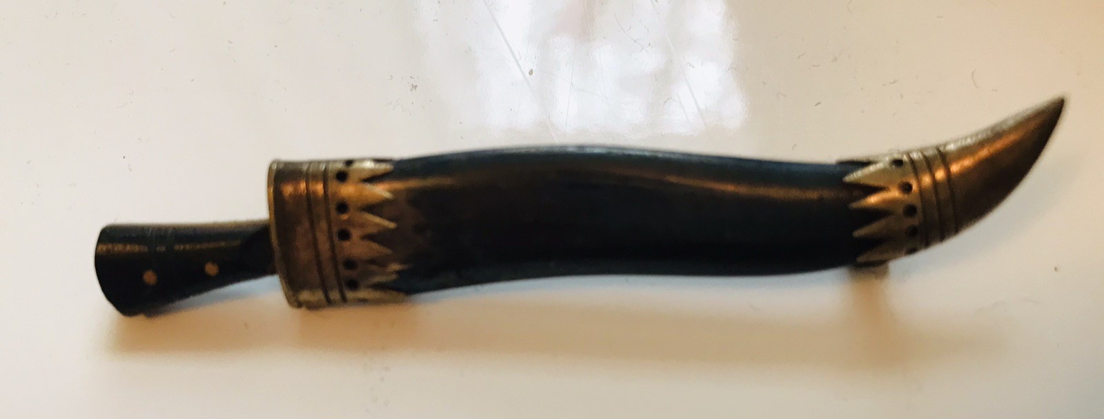 Vtg India Islamic Sikh Design Kirpan Dagger Khanjar Jambiya Curved Knife PIN