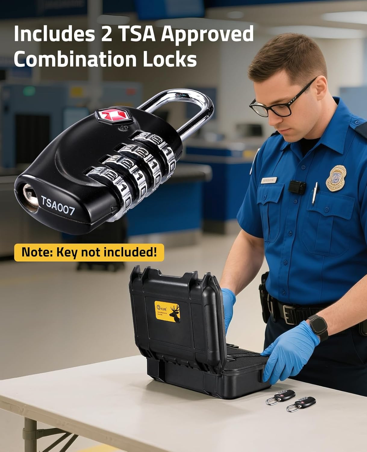 Pistol Case Lockable, TSA Approved Firearm Travel Case with 2 TSA Locks, Hard Sh