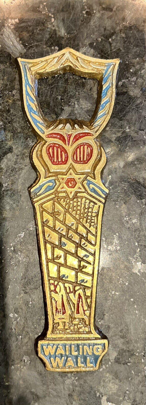 Vintage WAILING WALL Israel Bottle Opener - 5”