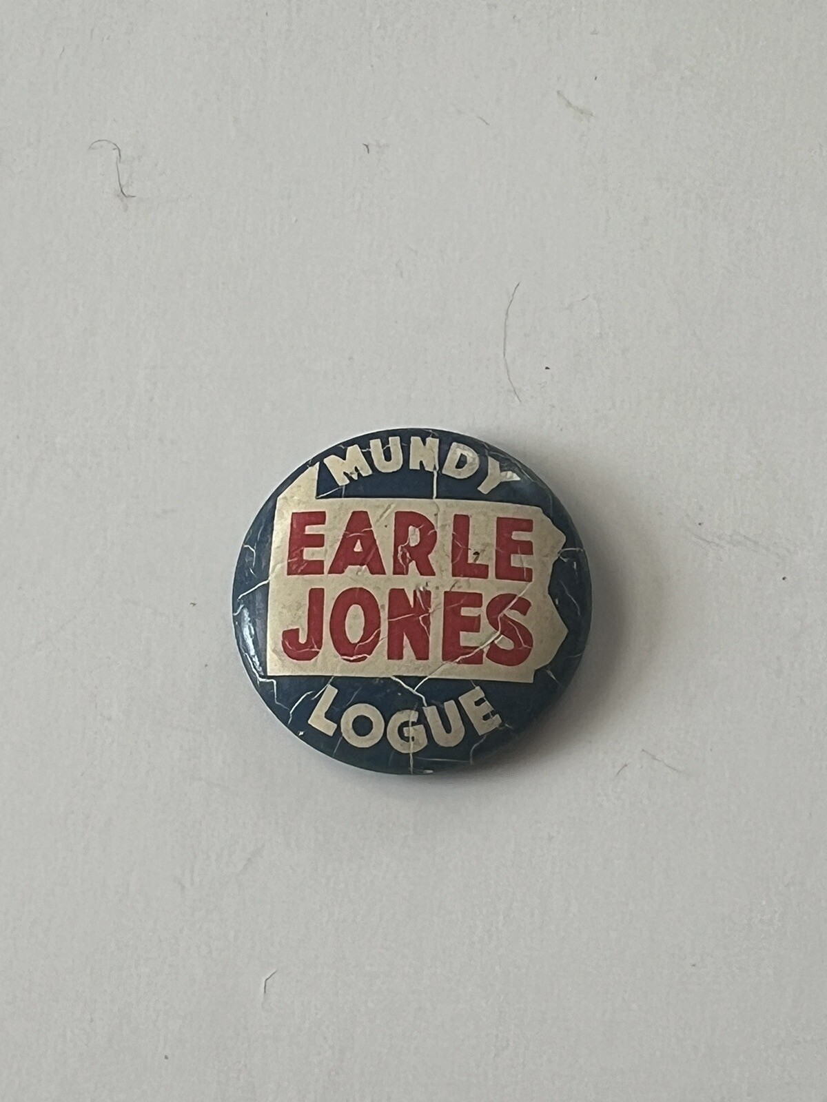 1938 Earle Jones Mundy Logue Pennsylvania Governor Campaign Pin Pinback