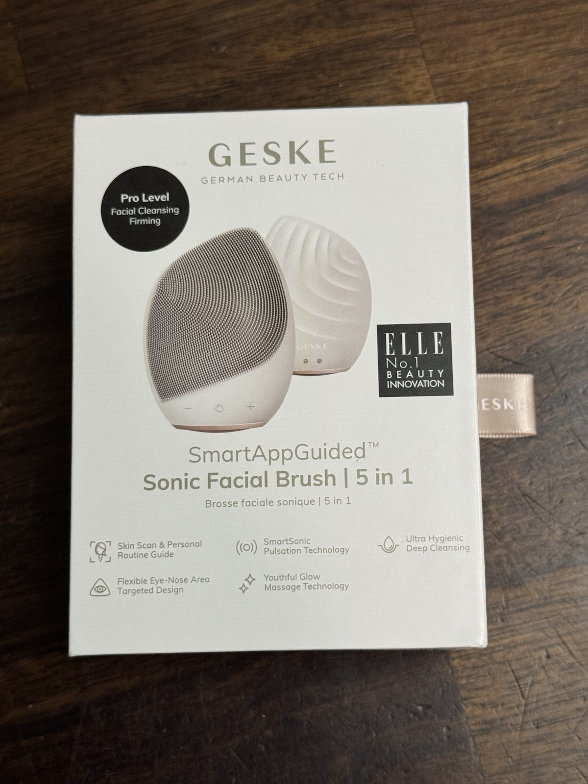 GESKE SmartAppGuided Sonic Facial Brush 5 in 1 | Electric Facial Cleansing Brush