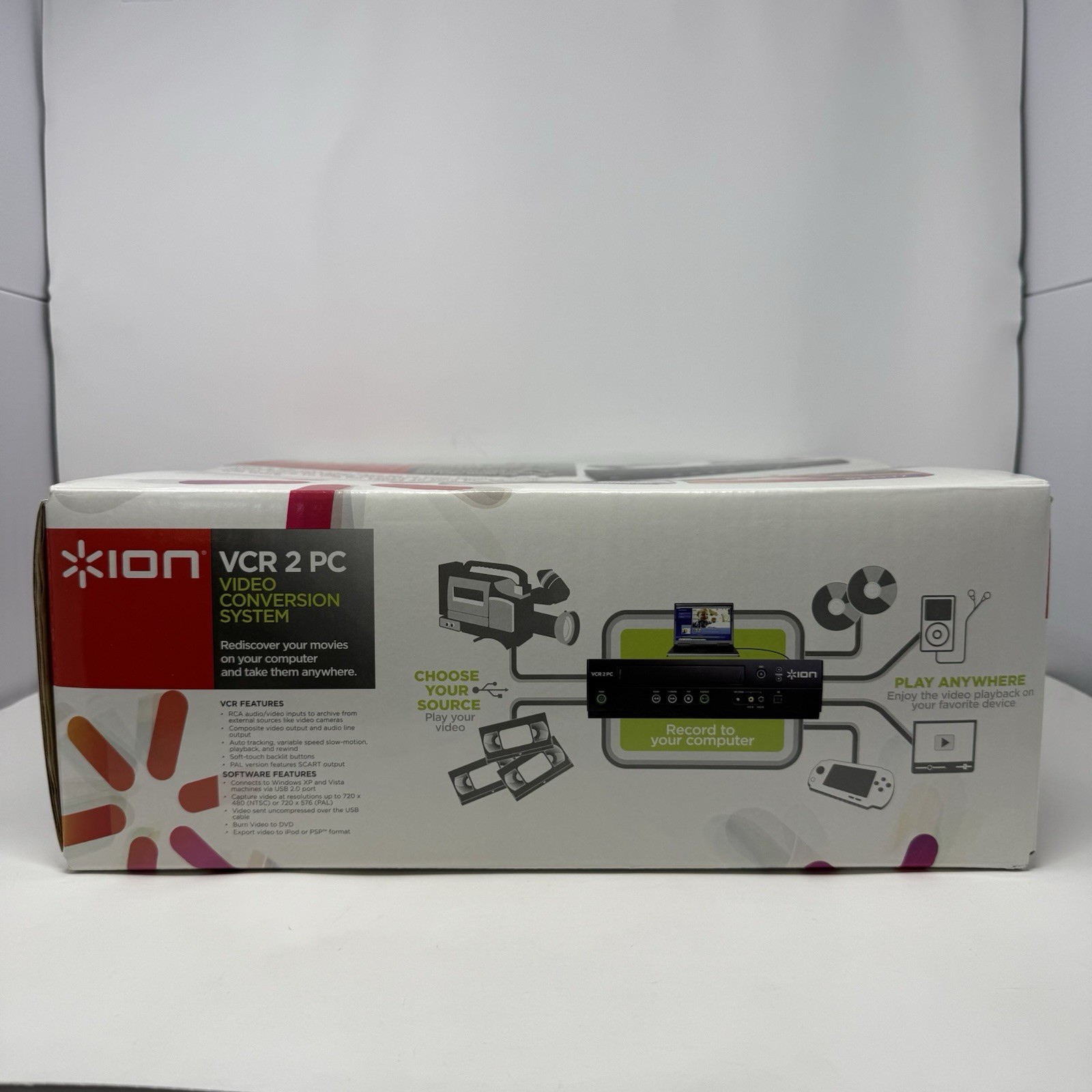 NEW ION VCR 2 PC USB VHS Video to Computer Conversion System Digital Transfer
