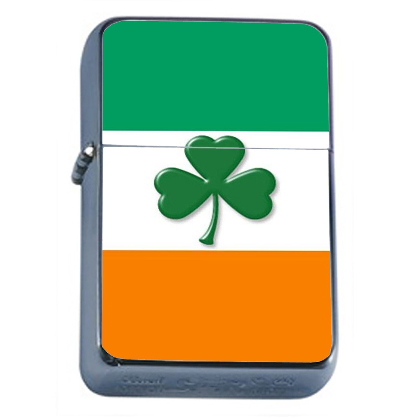 Irish Shamrock Flag Flip Top Oil Lighter Wind Resistant