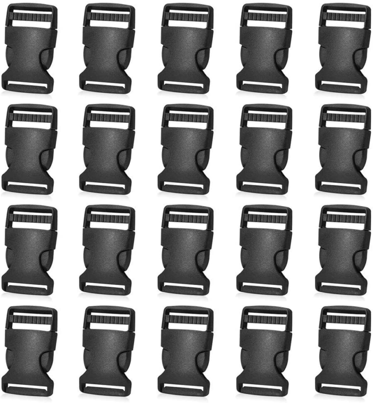 Webbing Strap Backpack Pet Collar Slides 30X Side Release Clip + 30X Buckles