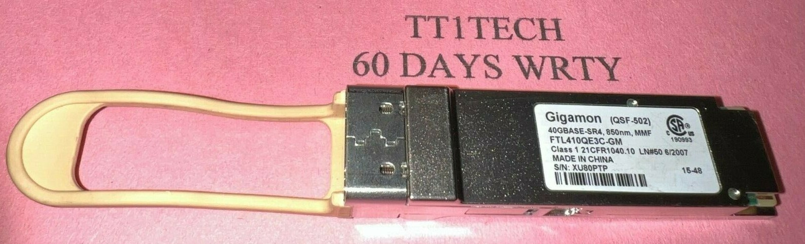 Gigamon QSF-502 40GBase-SR4 40GBE QSFP+ 100M 850nm MMF Transceiver FTL410QE3C-GM