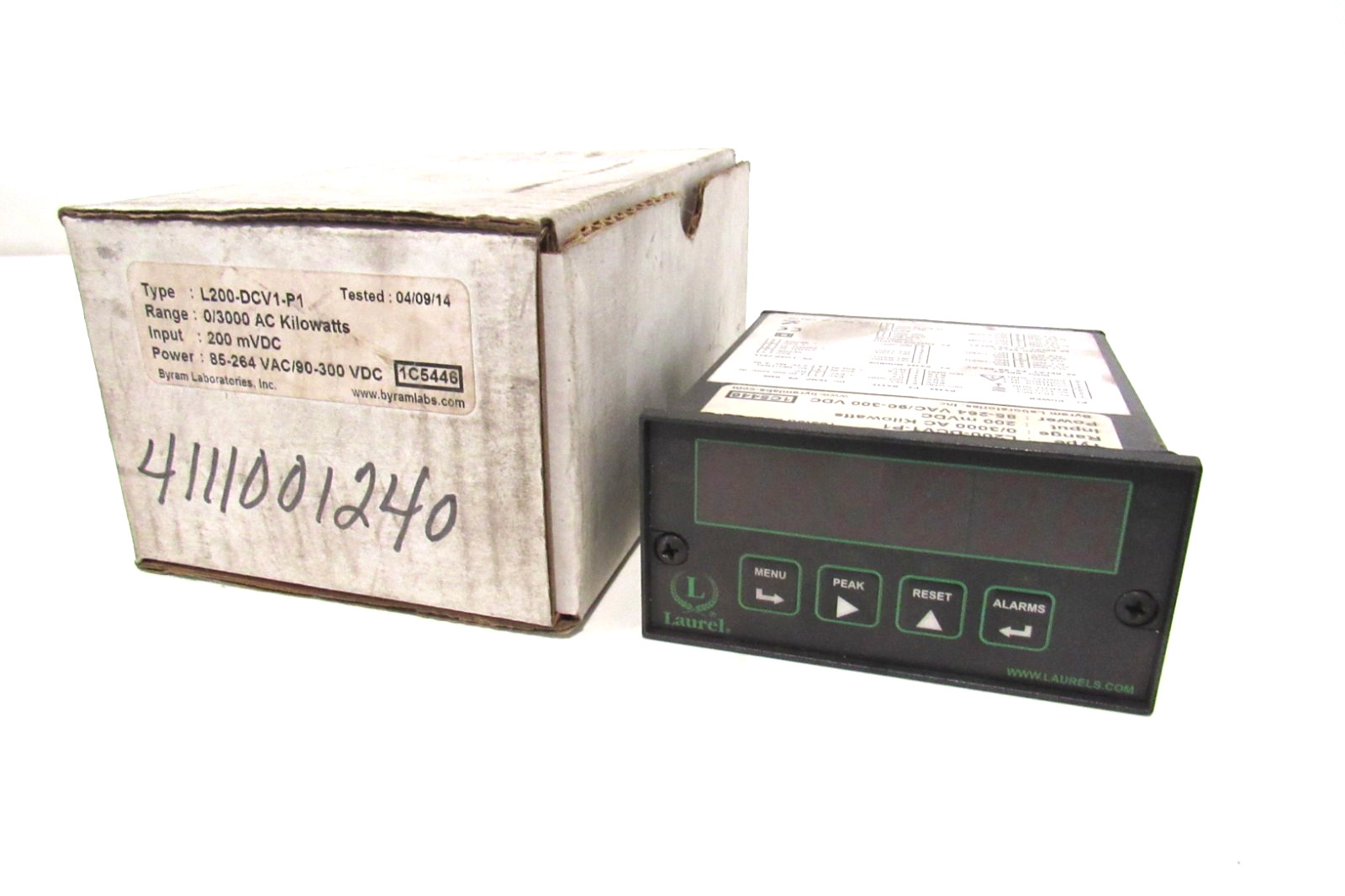 NEW BYRAM LABORATORIES L200-DCV1-P1 PANEL METER L200DCV1P1