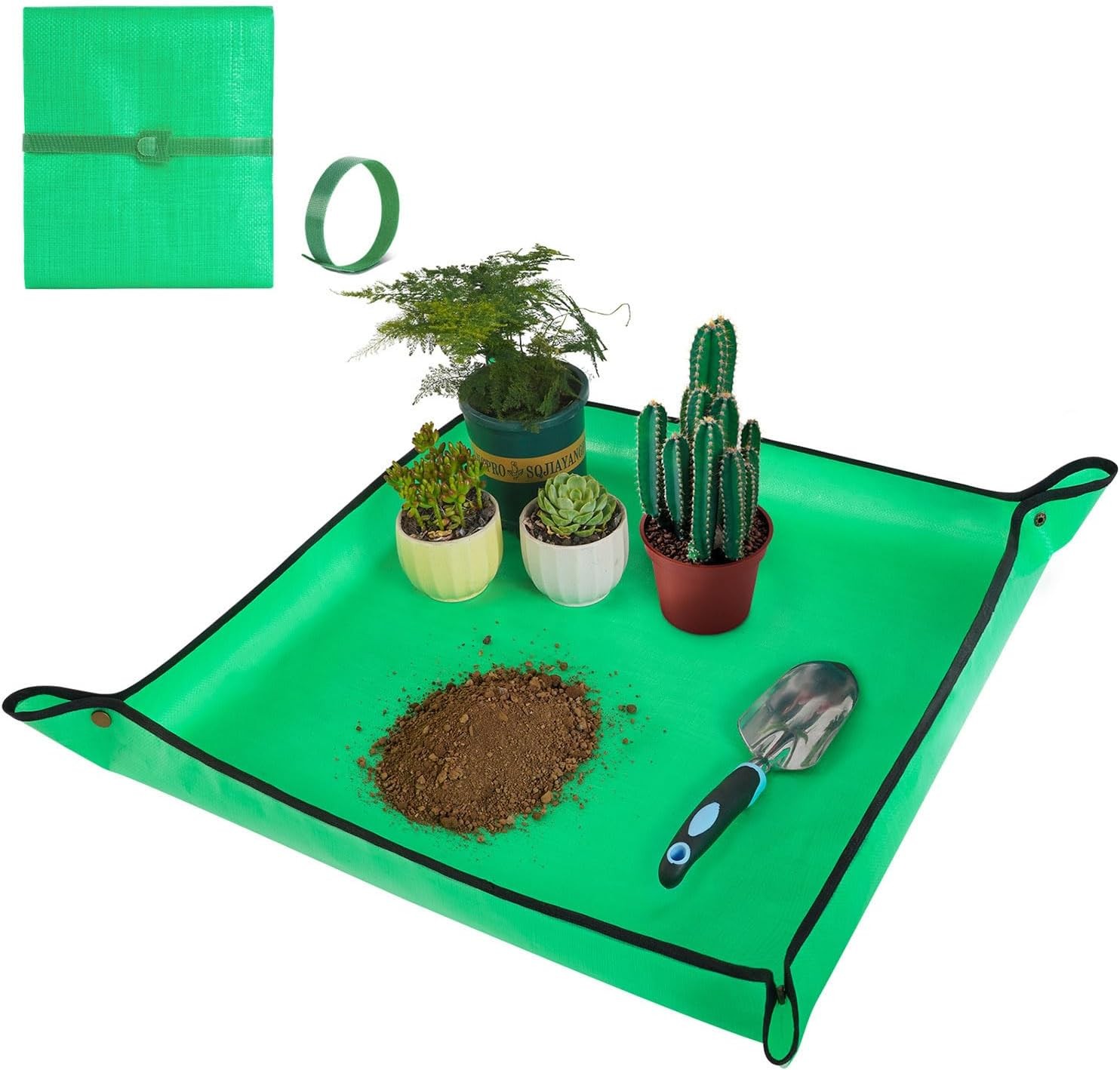 Repotting Mat for Indoor Plant Small 27" x 27", Pale Green