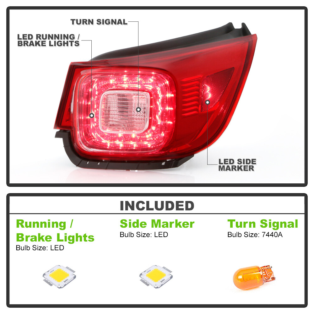 2013-2015 Chevy Malibu LTZ Limited LTZ Outer LED Tail Light Lamp Passenger Side