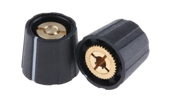 Sifam 15.5mm Black, Grey Potentiometer Knob for 3.175mm Shaft Slotted, S151 125B