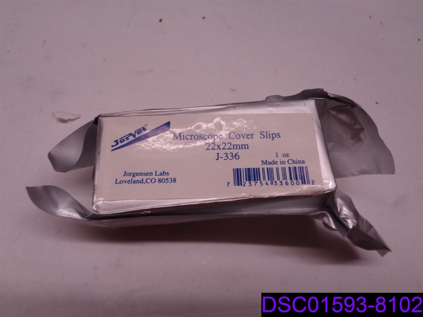 Qty = 300 (3 Packs x 100): Microscope Cover Slides 22 x 22mm P/N J-336 Jorvet