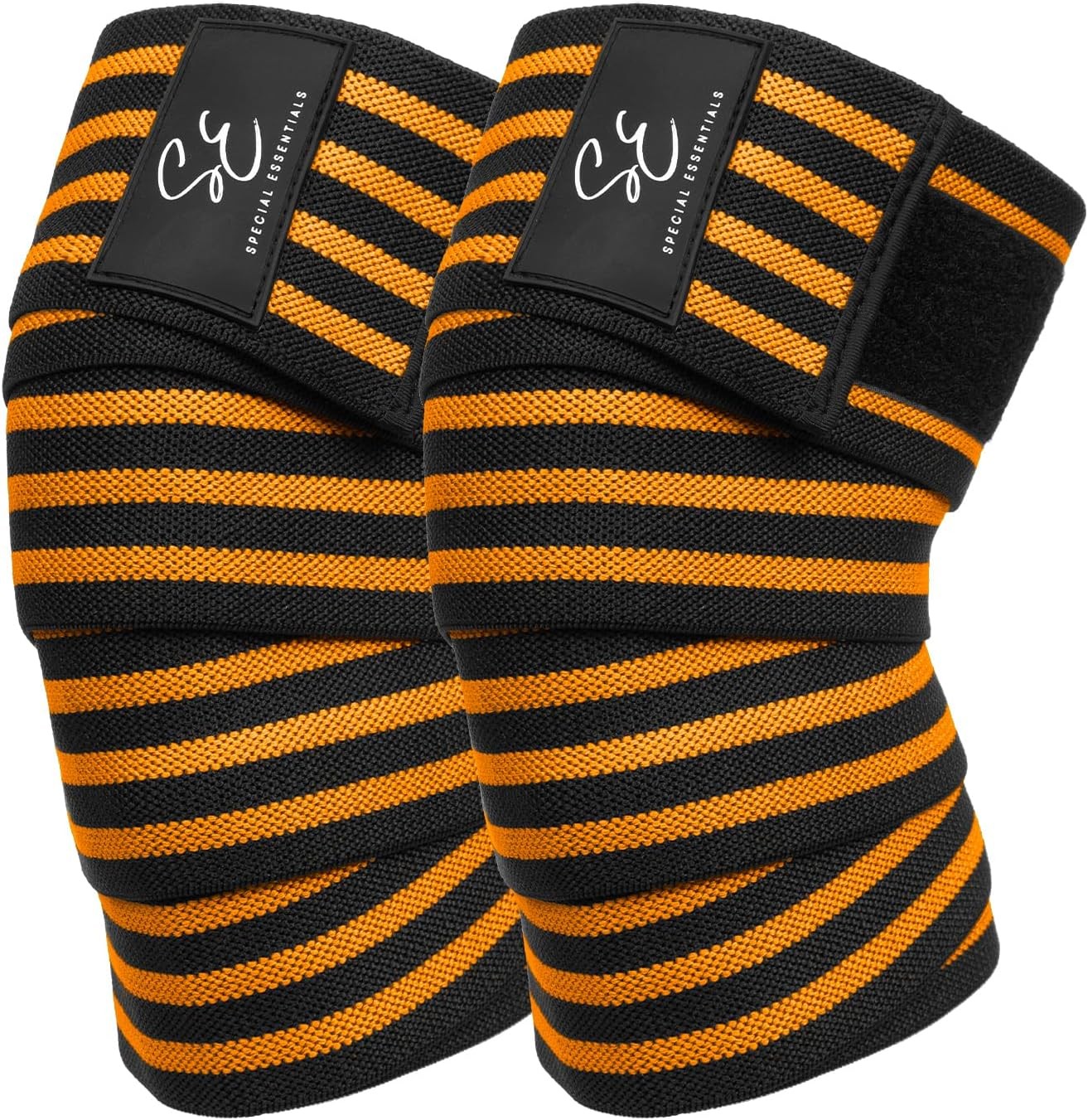 Knee Wraps for Weightlifting with Strap 2 Pack - 72 Inches Flexible Support Men