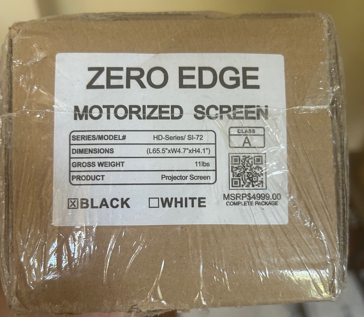 Zero Edge Motorized Black Diamond Projector Screen HD - SI-72 - In-Screen Motor