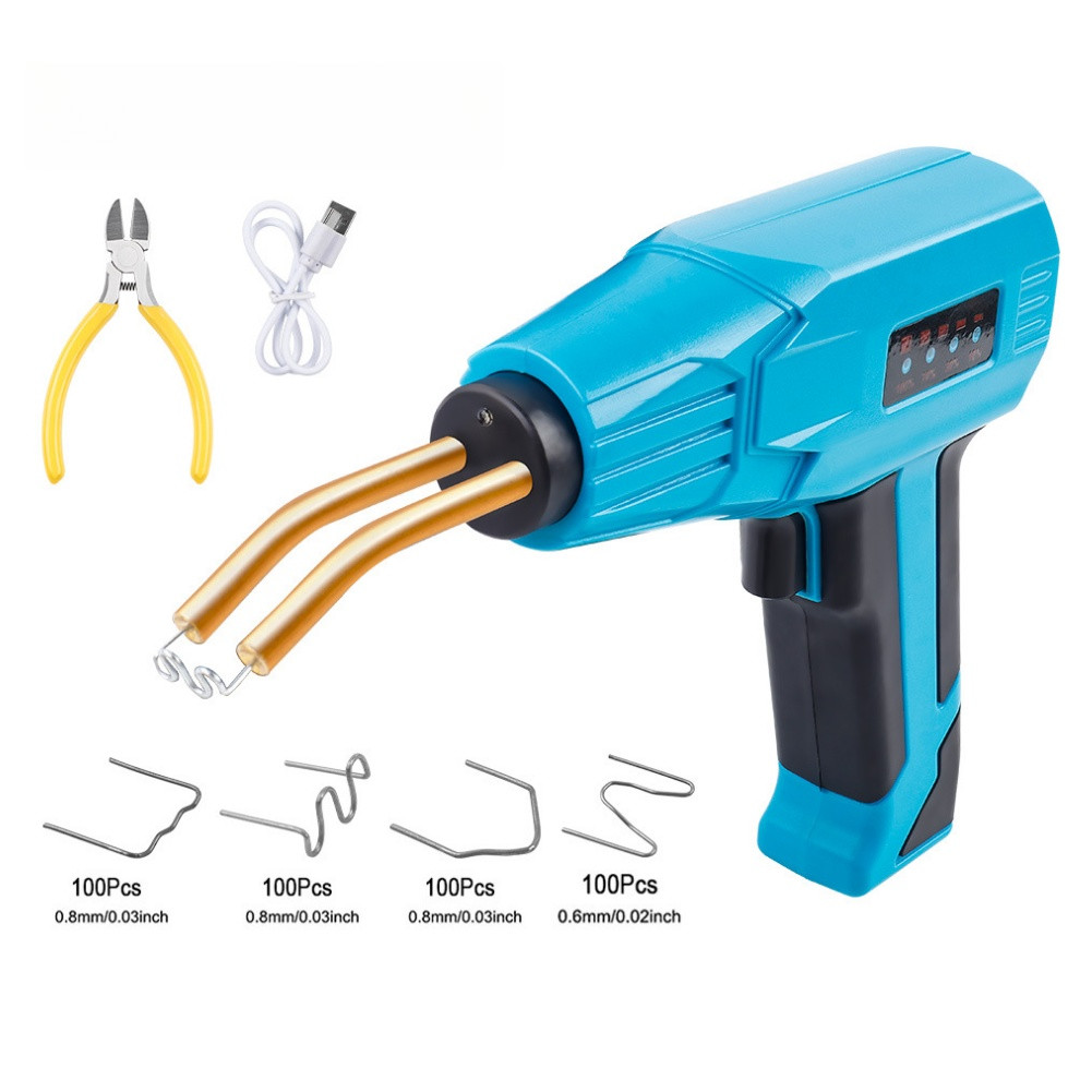 USB Rechargeable 100W Cordless Plastic Welding Tool Blue Compact 20.5cm Length