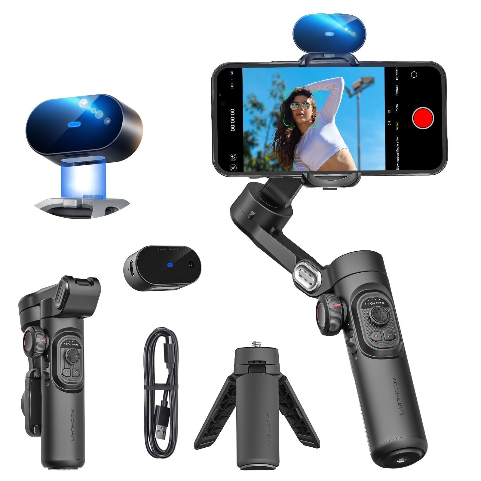 AOCHUAN Smart XE 3-Axis Foldable Gimbal Stabilizer for Smartphone
