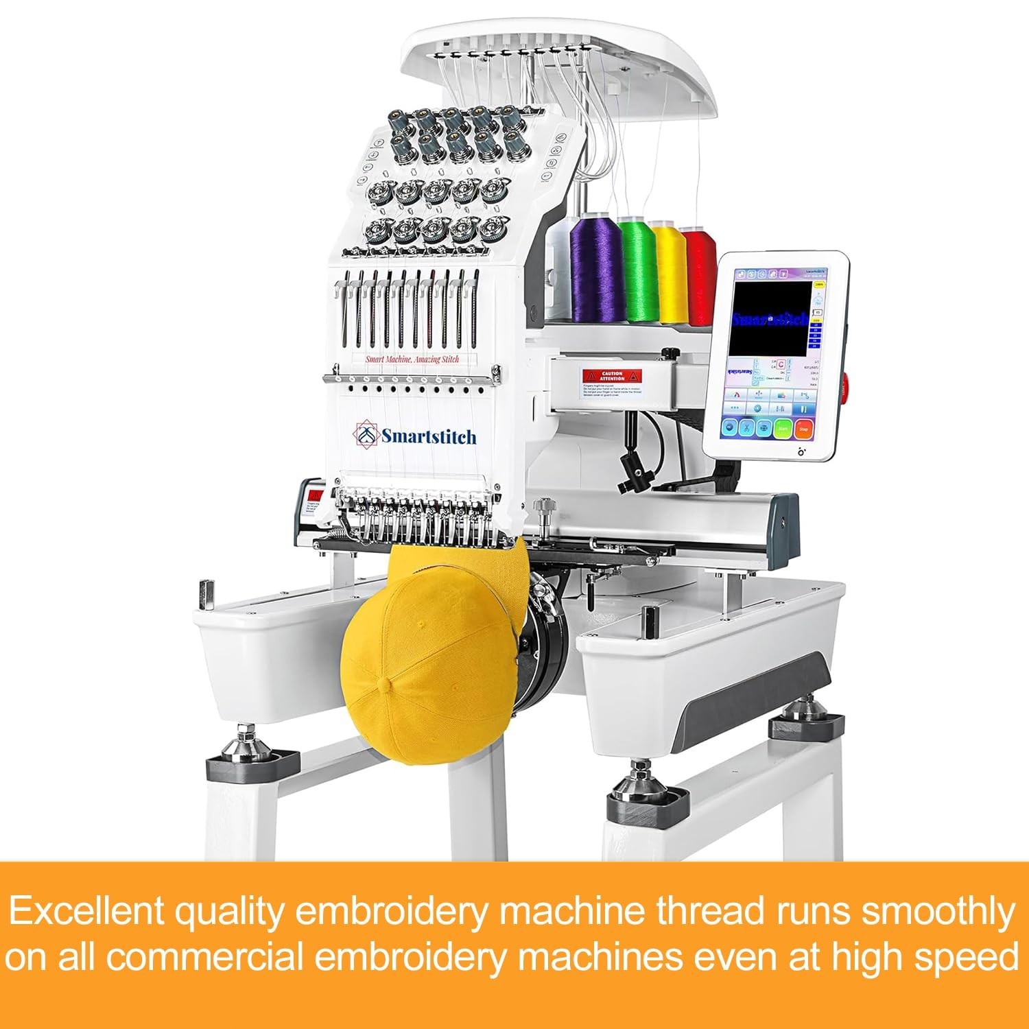 Embroidery Machine Thread, Polyester 5000M, 2 Huge Spools, Black White