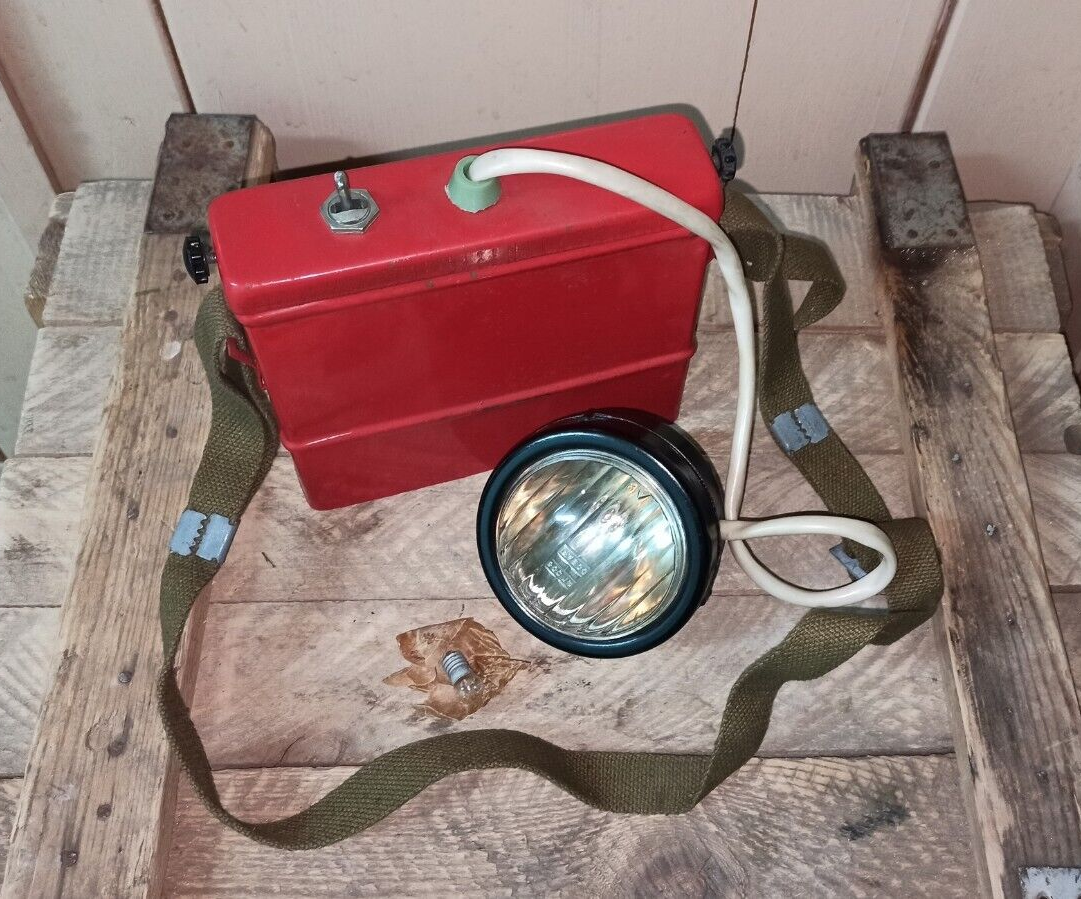 USSR Soviet Firefighter Vintage Flashlight Torch with Belt , NEW