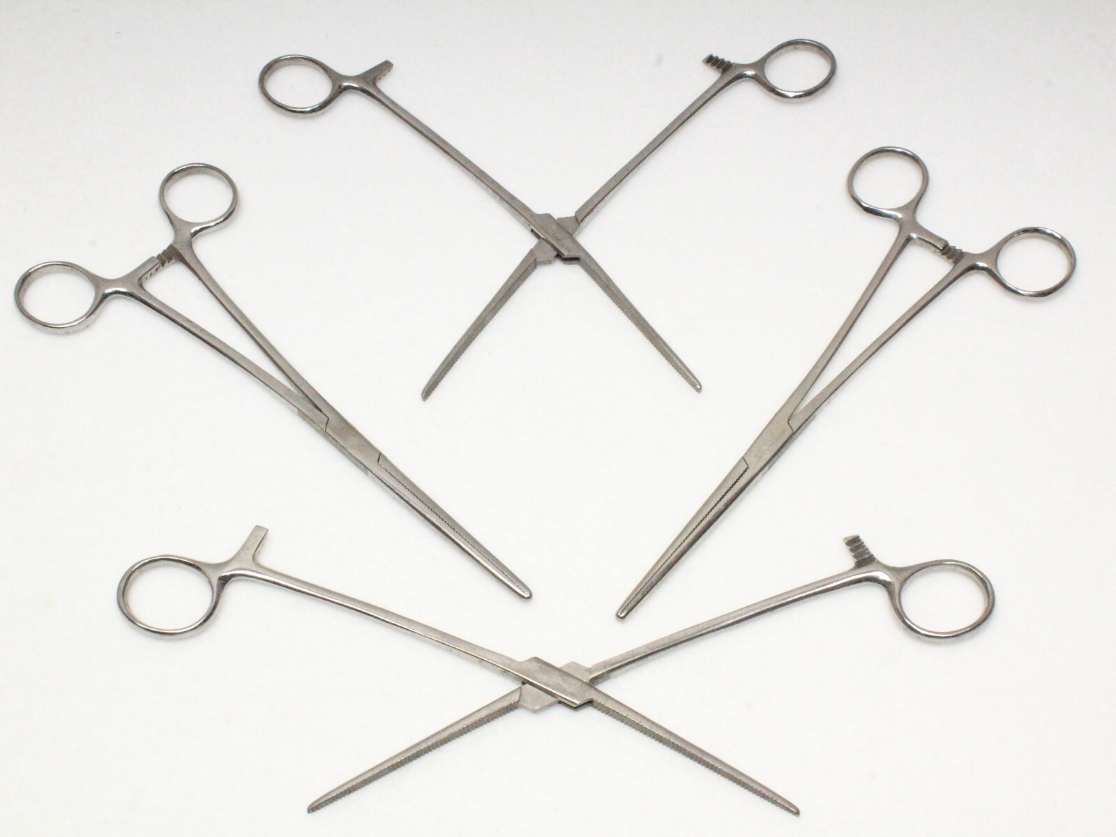 LOT OF 4 SKLAR Hemostatic Forceps Rochester-Pean L=8¼" Curved Serrated