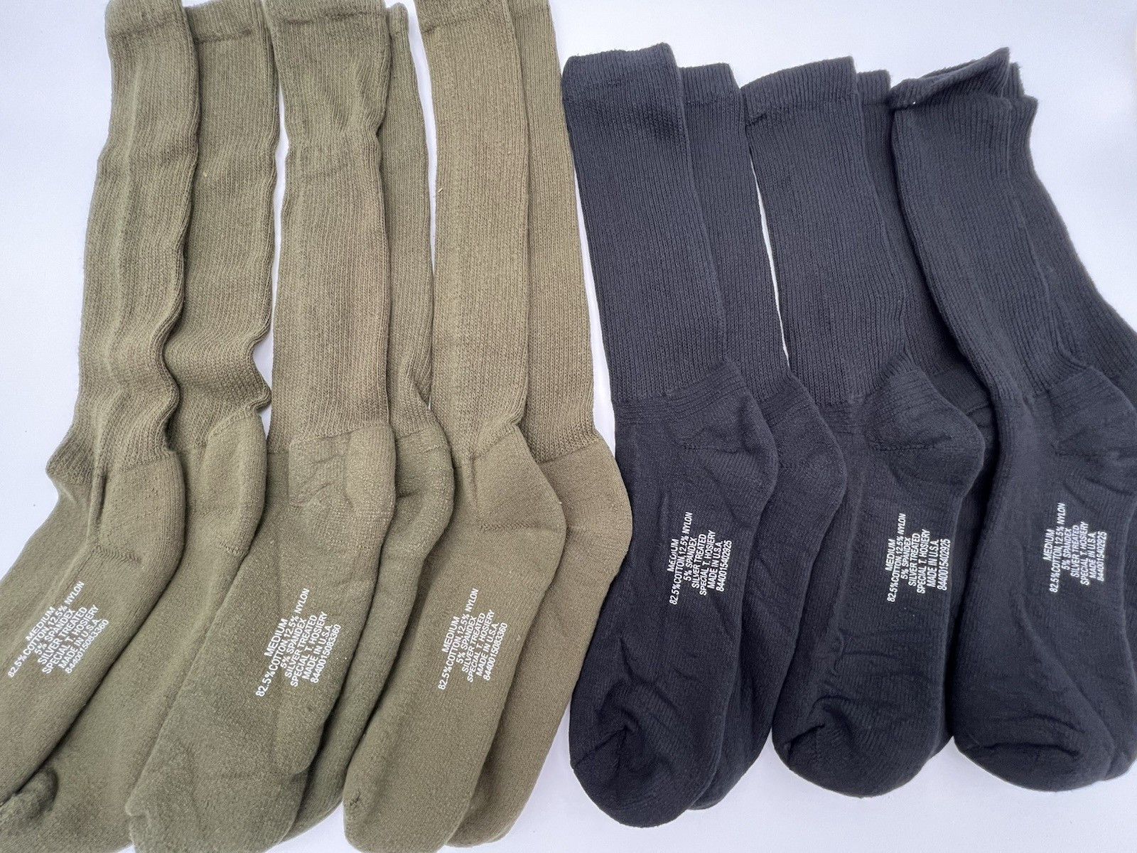 USGI Boot Socks 3 Pair Anti-Microbial Irregular Black or Coyote USA