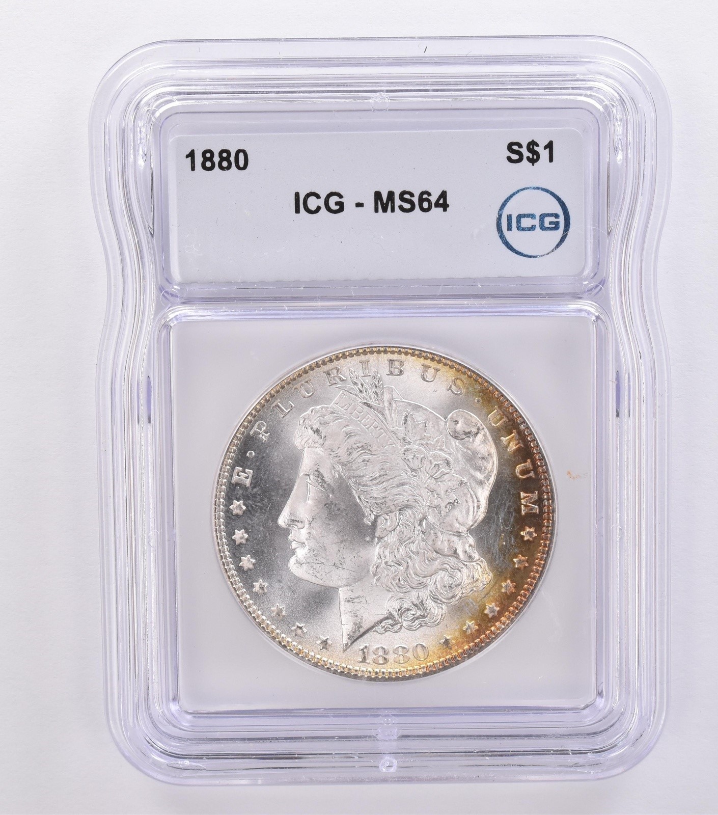 1880 Morgan Silver Dollar MS64 ICG Peripheral Tone *8682