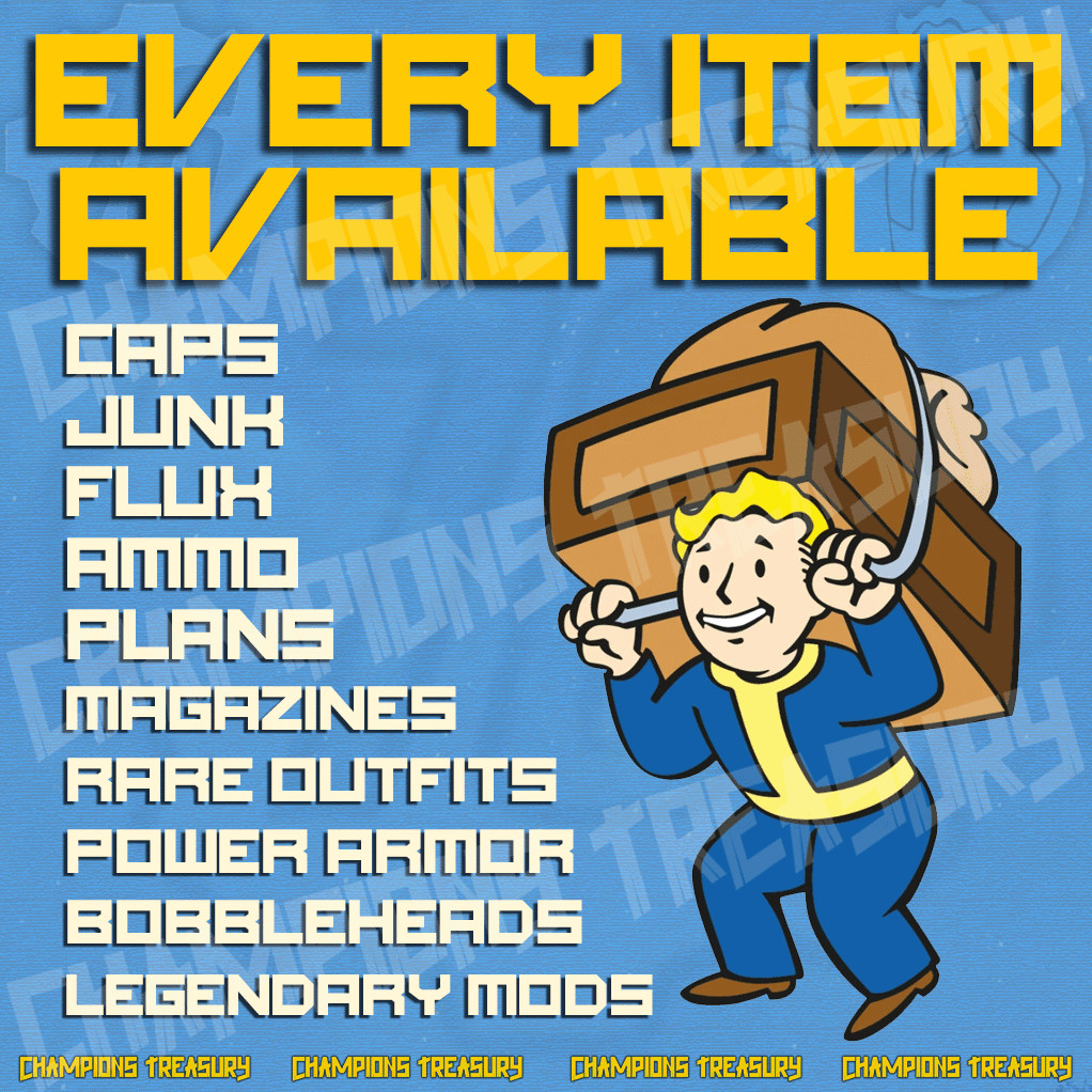 FALLOUT 76 PC CAPS/LEGENDARY MODS/MODULES/PLANS/ARMOR/BOBBLEHEAD/ELDER'S MARK