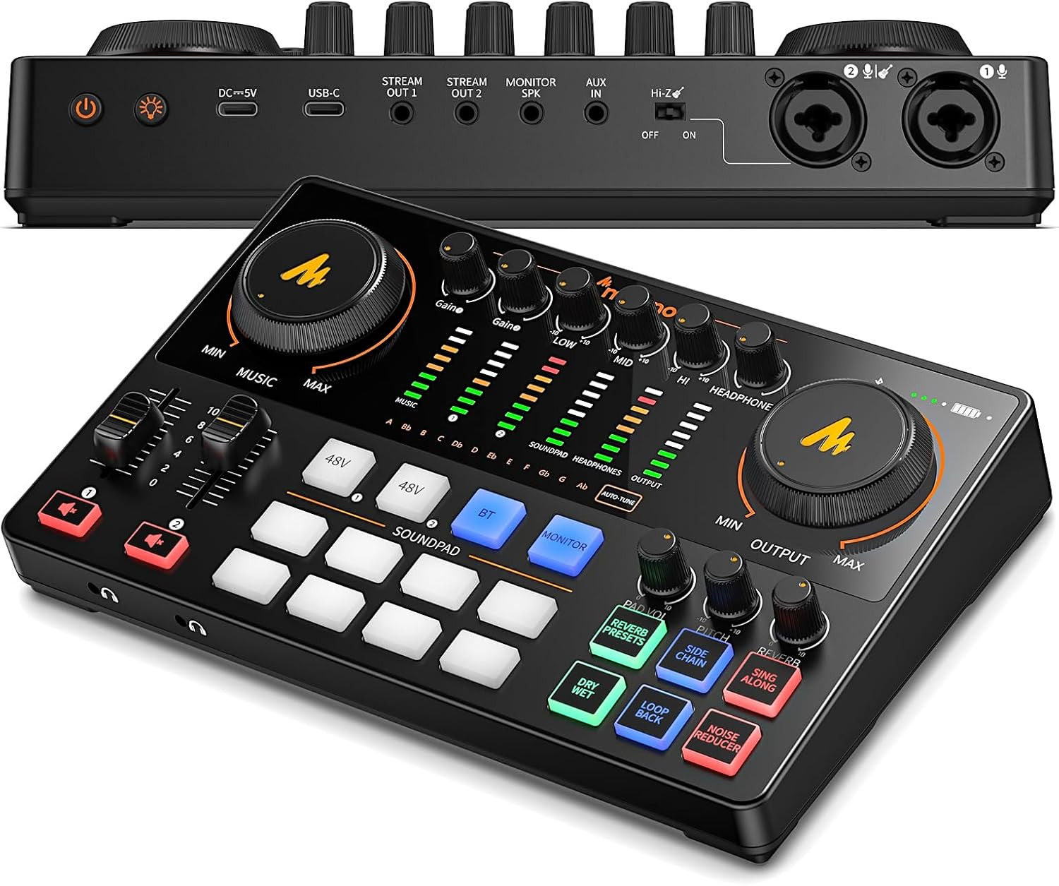 Podcast Equipment Bundle: Audio Interface Mixer with Dual XLR Input for Podcast