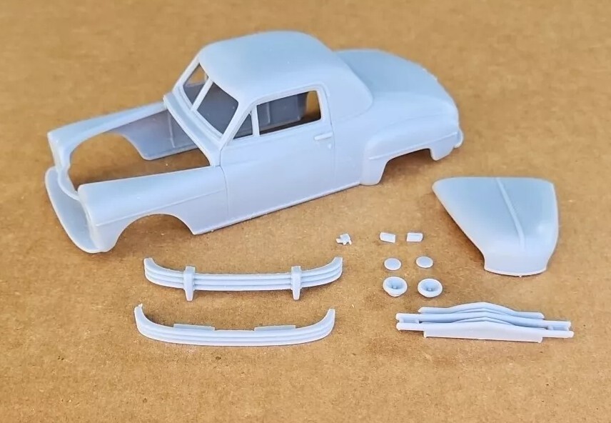 ABS-LIKE RESIN 3D PRINTED 1/25 1949 PLYMOUTH BUSINESS COUPE BODY, SEPARATE HOOD