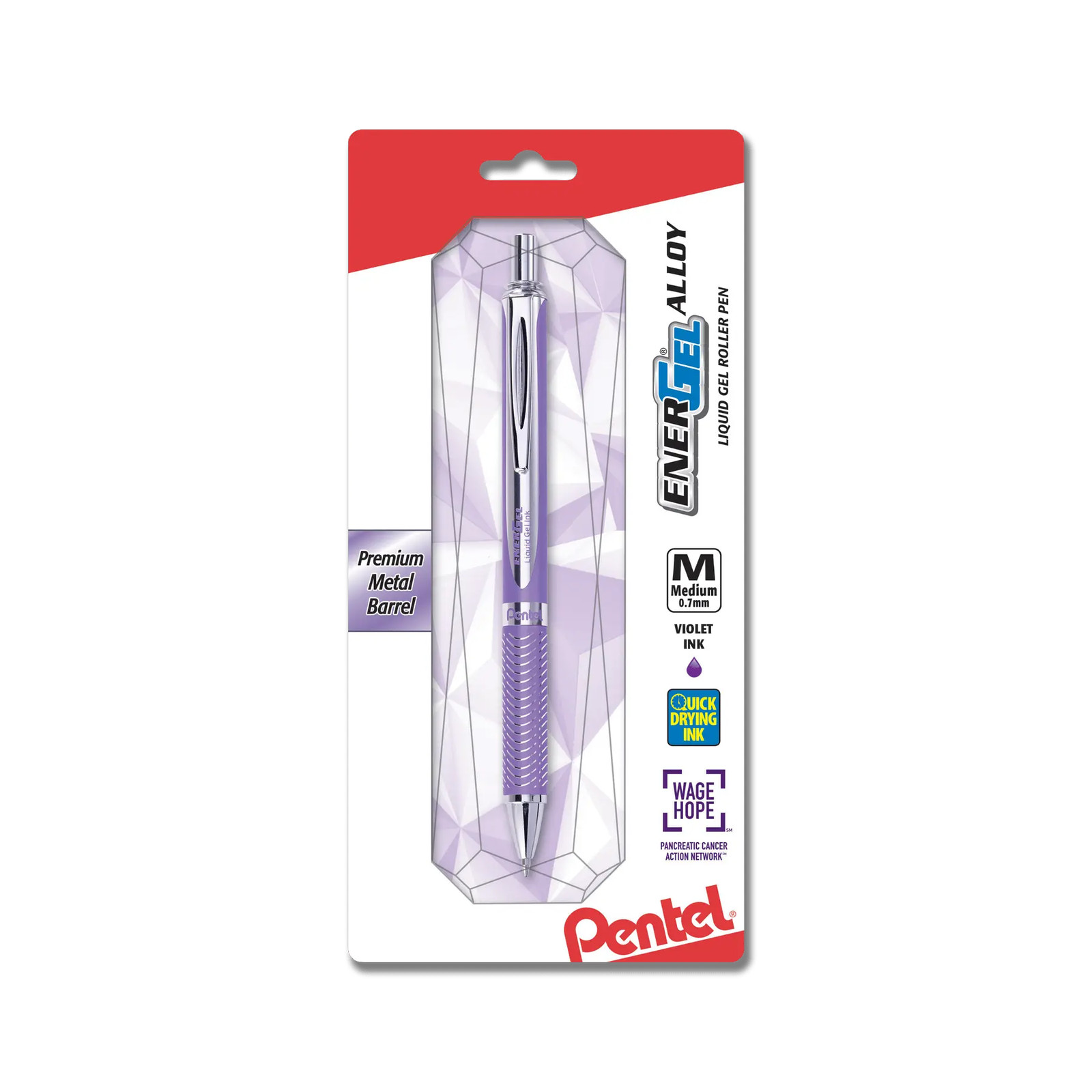 Pentel PANCAN Edition EnerGel Alloy Gel Pen - Violet Barrel with Violet Ink