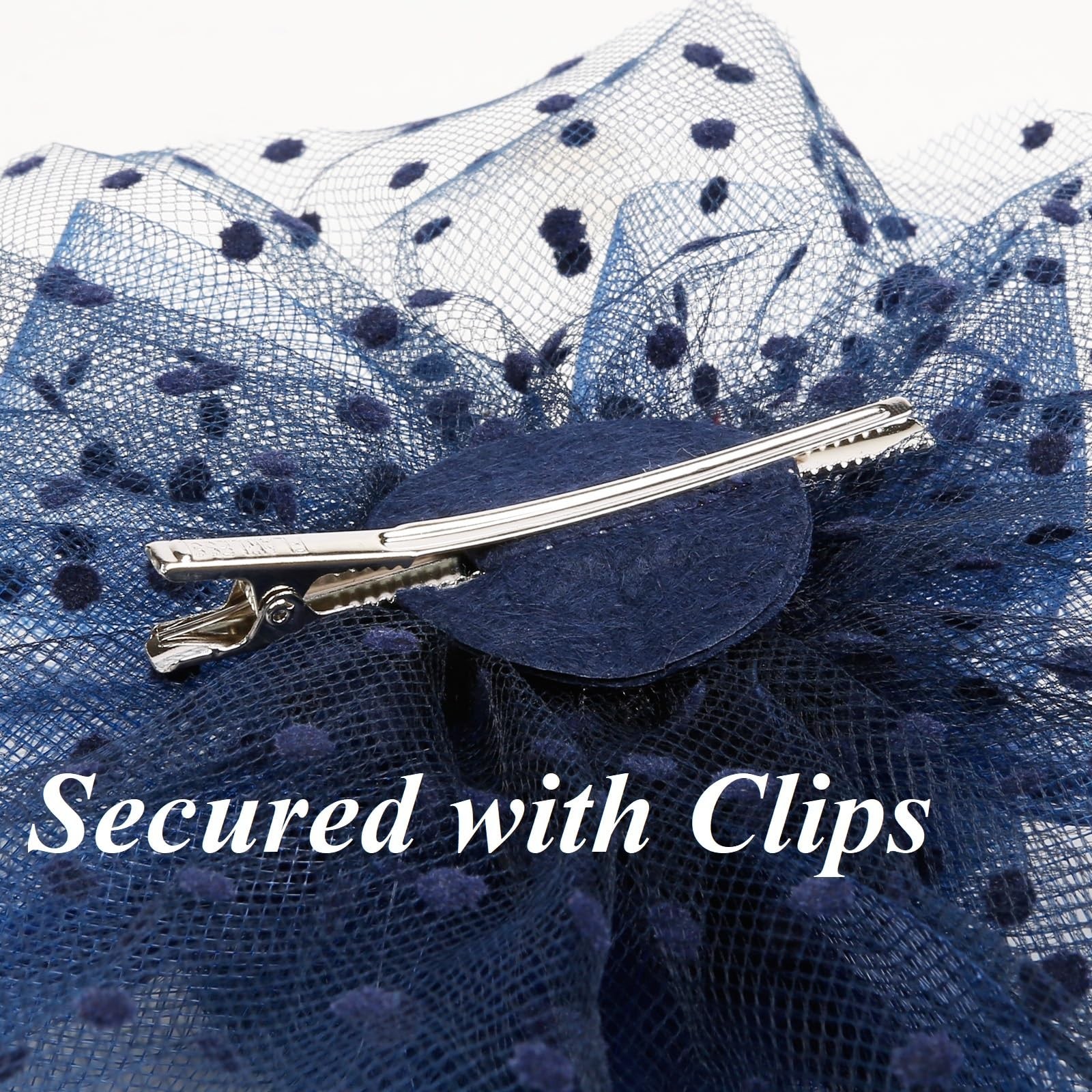 Kentucky Derby Fascinators for Women - Tea Party Hats with Clip Navy