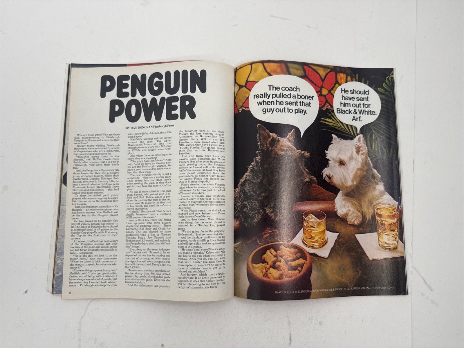1975 Stanley Cup Playoffs Pittsburgh Penguins Program Gary Inness Autograph
