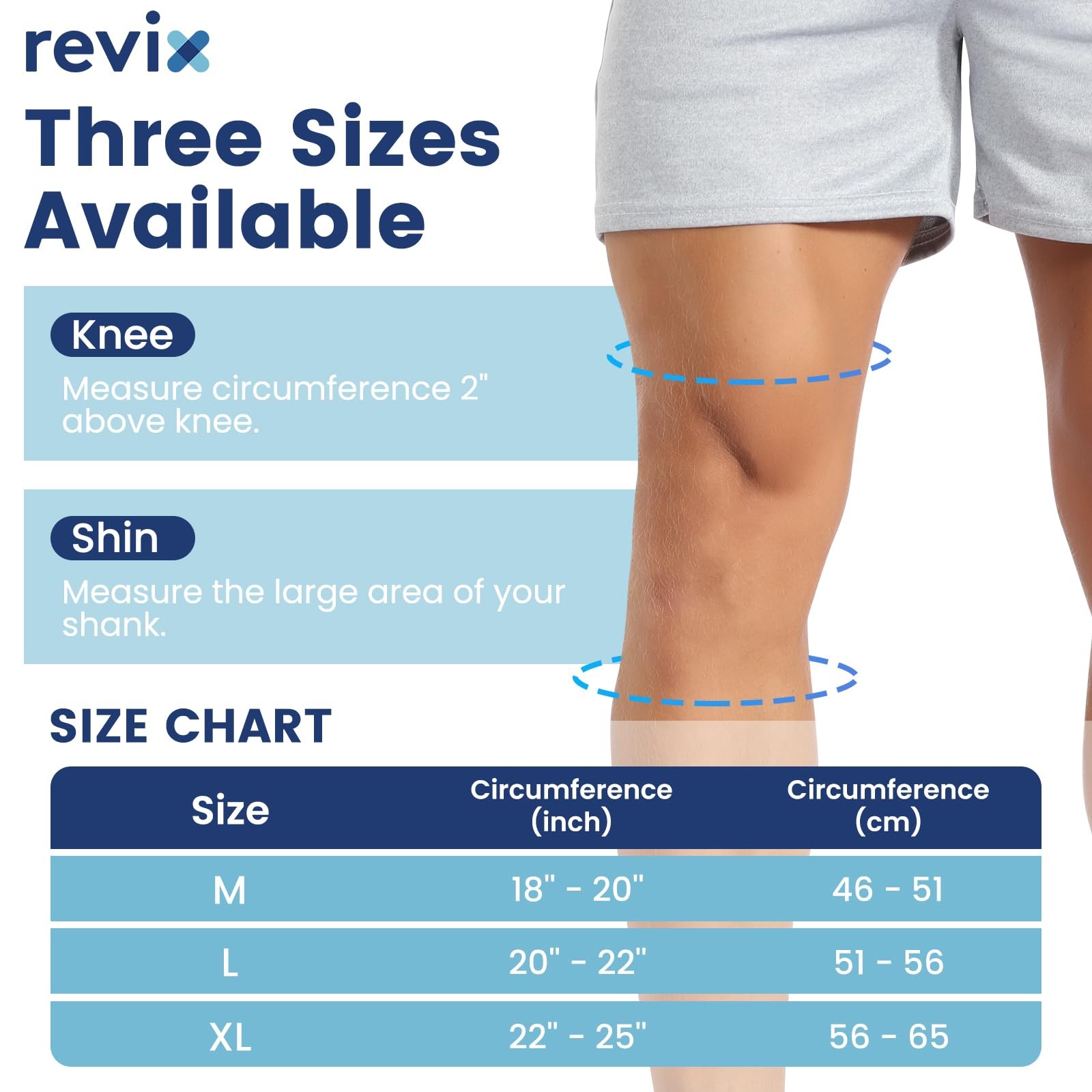REVIX 3D Knee Ice Pack Wrap, Flexible Compression Large, Black