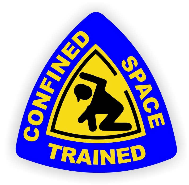 Confined Space Trained Hard Hat Sticker  Safety Helmet Decal Label  Blue