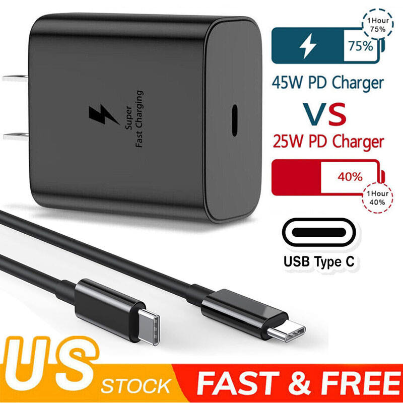 45W Super Fast Charging Type C Wall Charger For iPhone 16 15 14 13 12 Pro Max XS