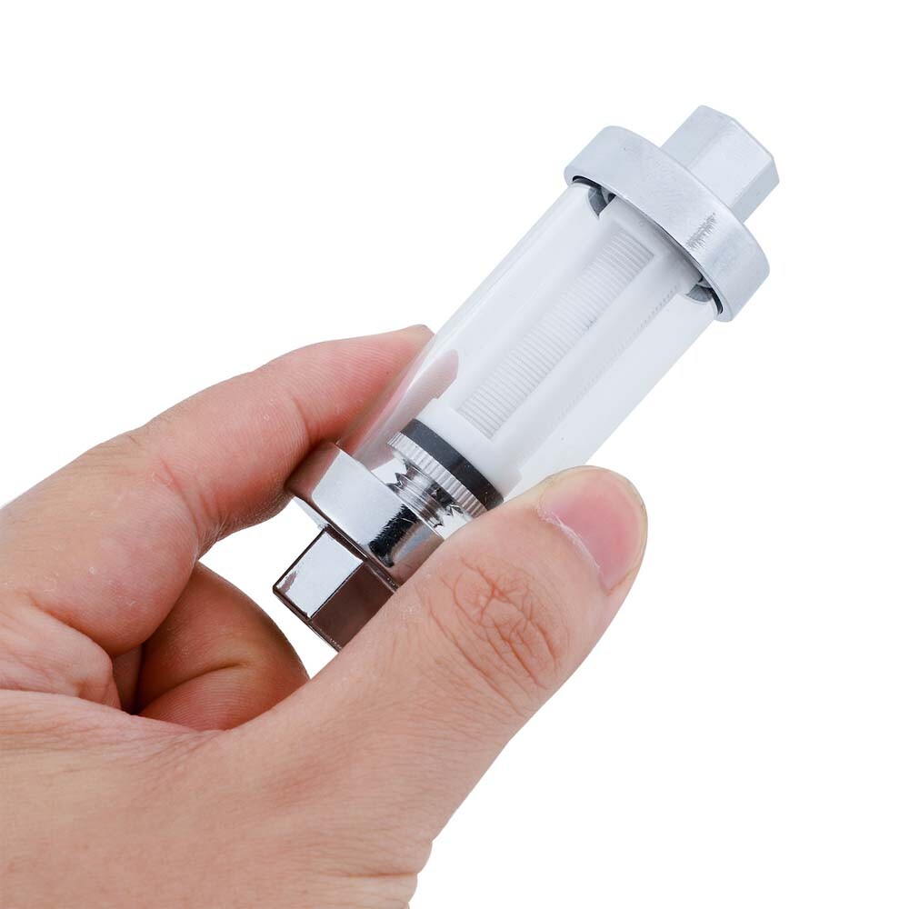 2PCS Universal 1/4" 5/16" 3/8" Chrome Glass Reusable Washable Inline Fuel Filter