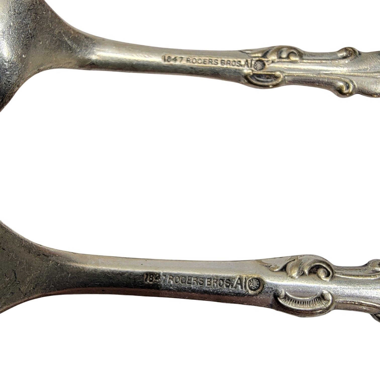 1847 Rogers Bros A1 Silverplate Flatware Fork Spoon Set Monogram E Vintage