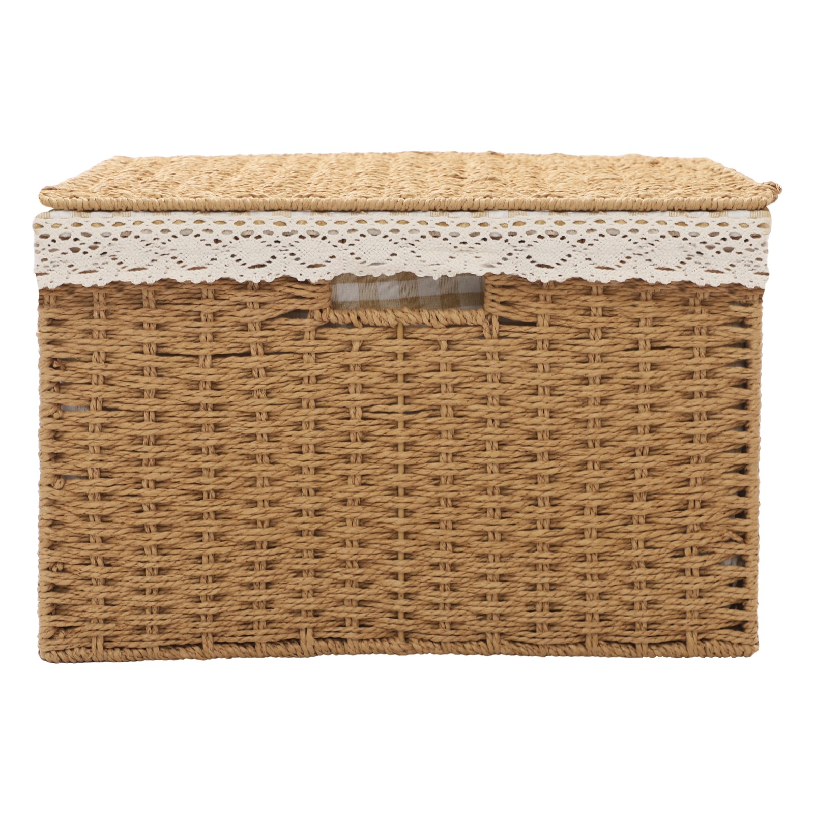 4pcs Large Rope-woven Storage Baskets Boxes Stackable Organizor Bins W/ Liner
