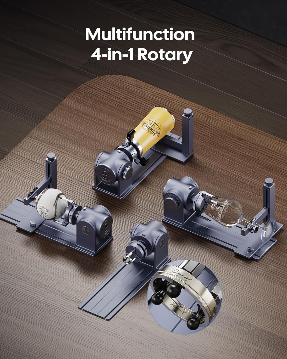 Laser Rotary Roller Accessory For LaserPecker LP2Plus/LP4/LP5/LX2,Rings/Bottles