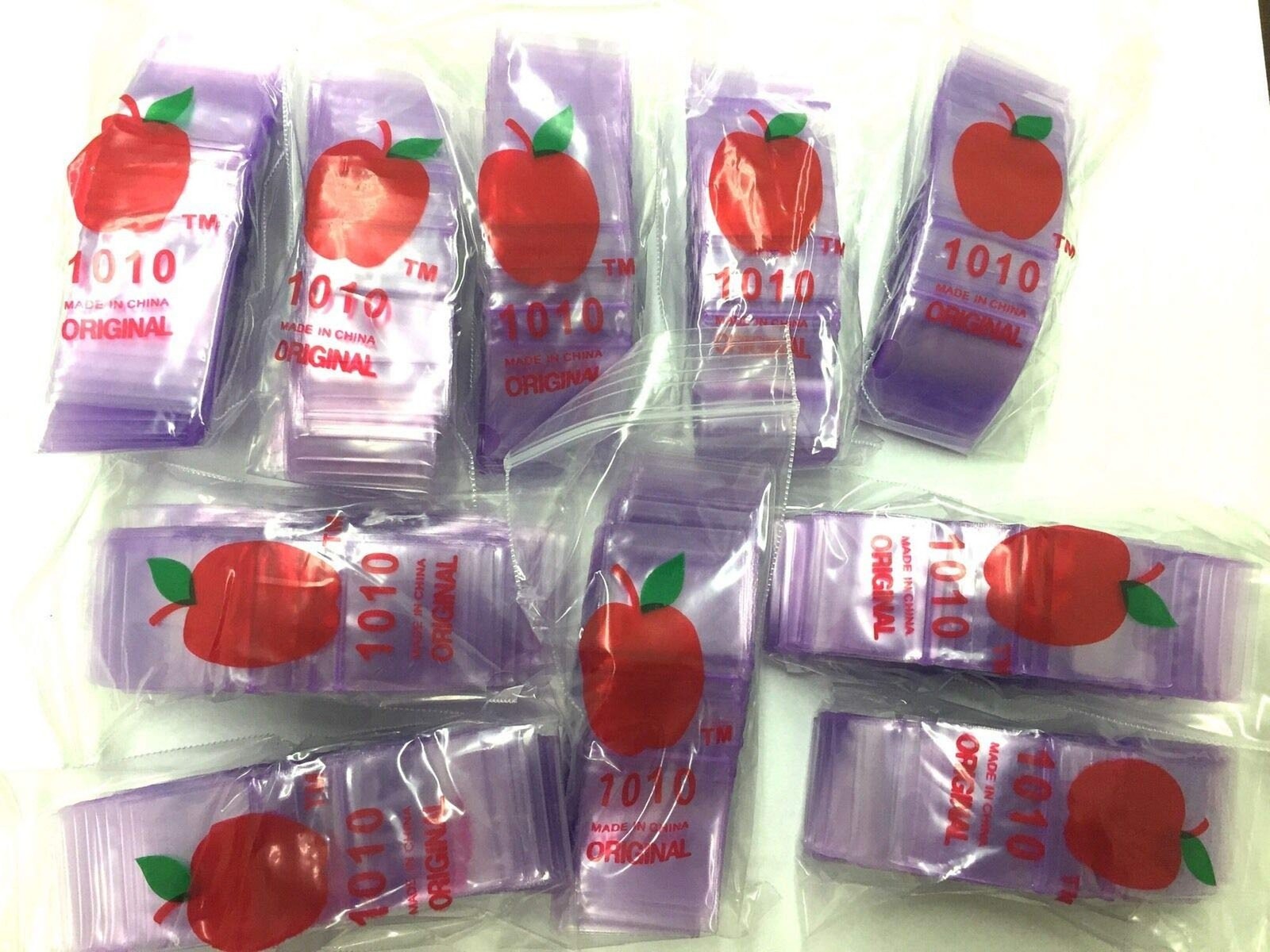 1010 (1"X1") Purple Color Apple Brand Bags Mini Resealable Baggies, Case of 1...