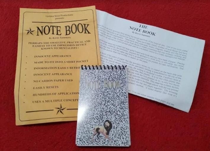 The Notebook by Kerry Summers Magic Mentalism Trick
