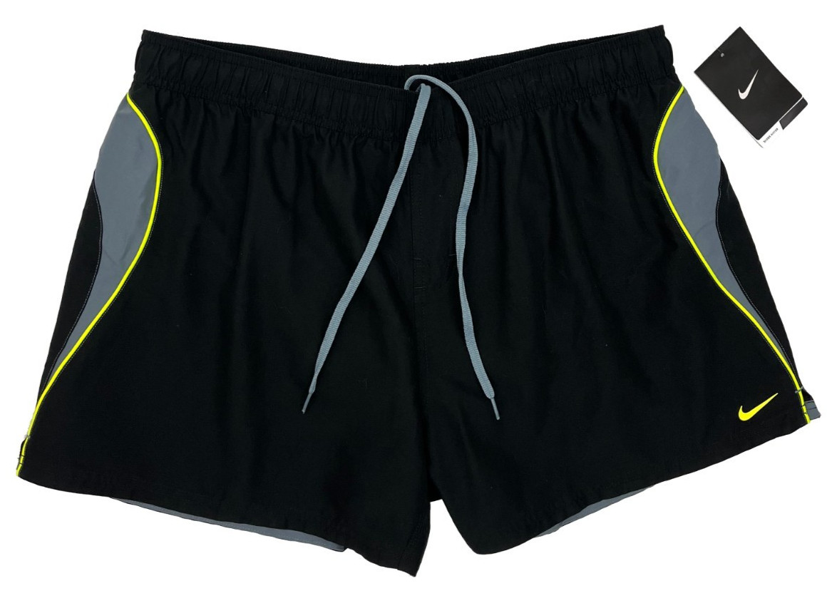 Nike NEW NWT Black Neon Mesh Lining Swim Shorts Trunks Swimsuit Mens XL X-Large