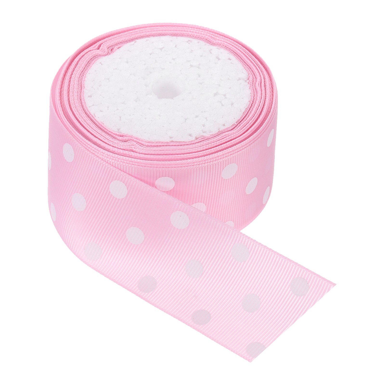 Grosgrain Ribbons 10 Yards 3/2 Inch Pink with White Dots Ribbon