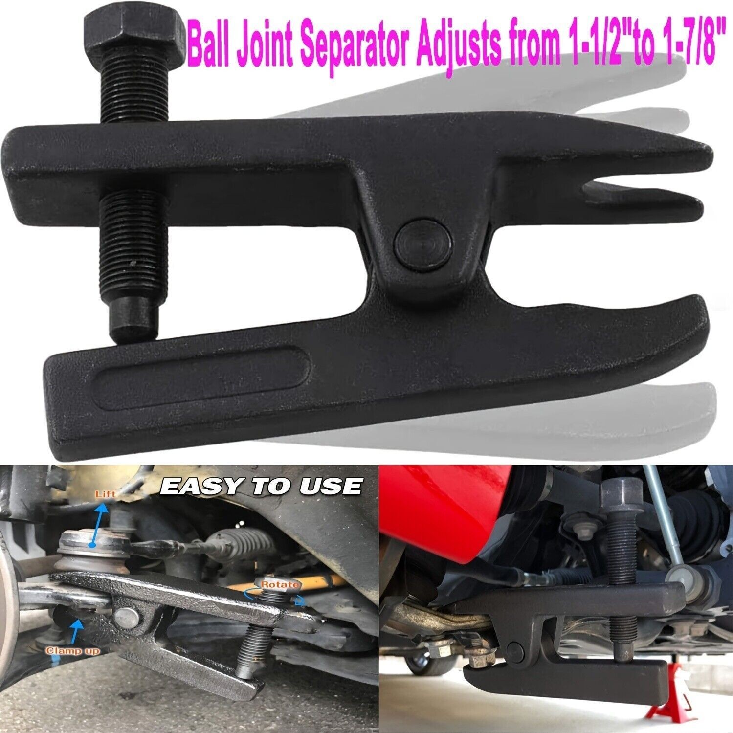 Adjustable Ball Joint Separator Tie Rod End Puller Removal Splitter Tool 19mm