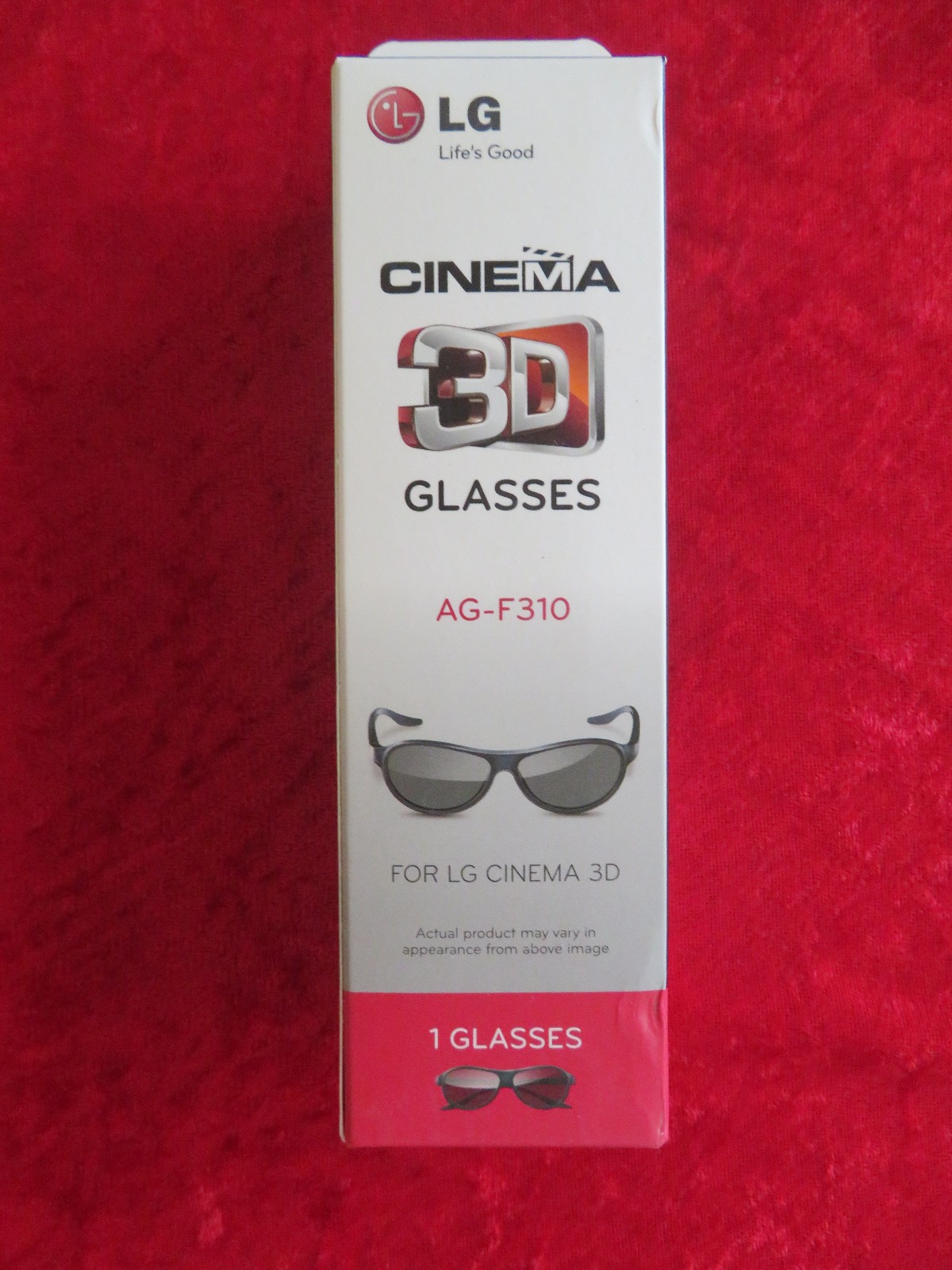 LG AG-F310 Cinema 3D Glasses - Black - 1 Pair, BRAND NEW