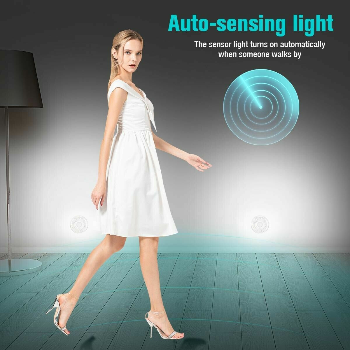 1-3PCS Motion-Activated Sensor Night Light LED AC Outlet Plug-In Wall Stair Lamp